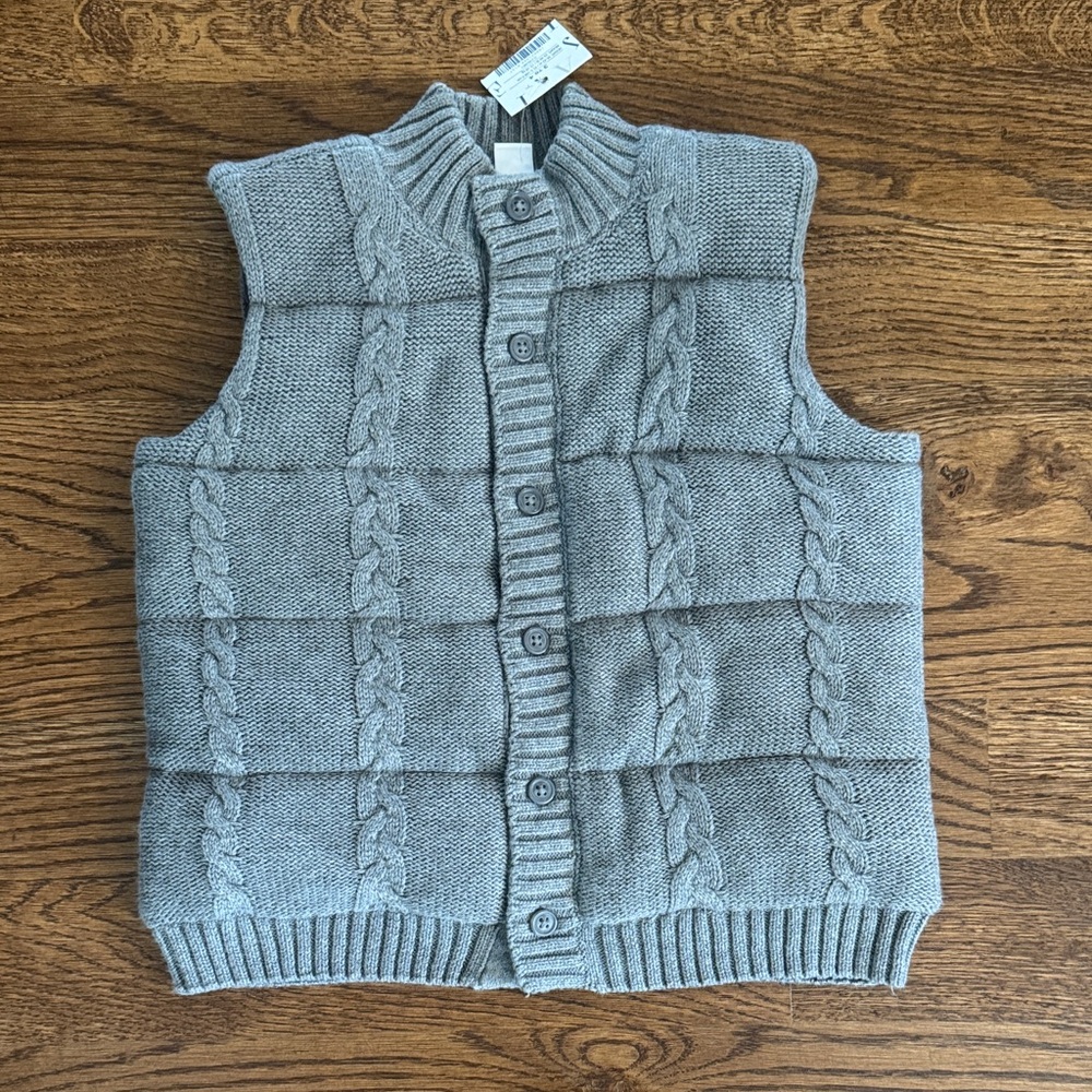 New With Tags Janie And Jack Cable Knit Button Up Vest